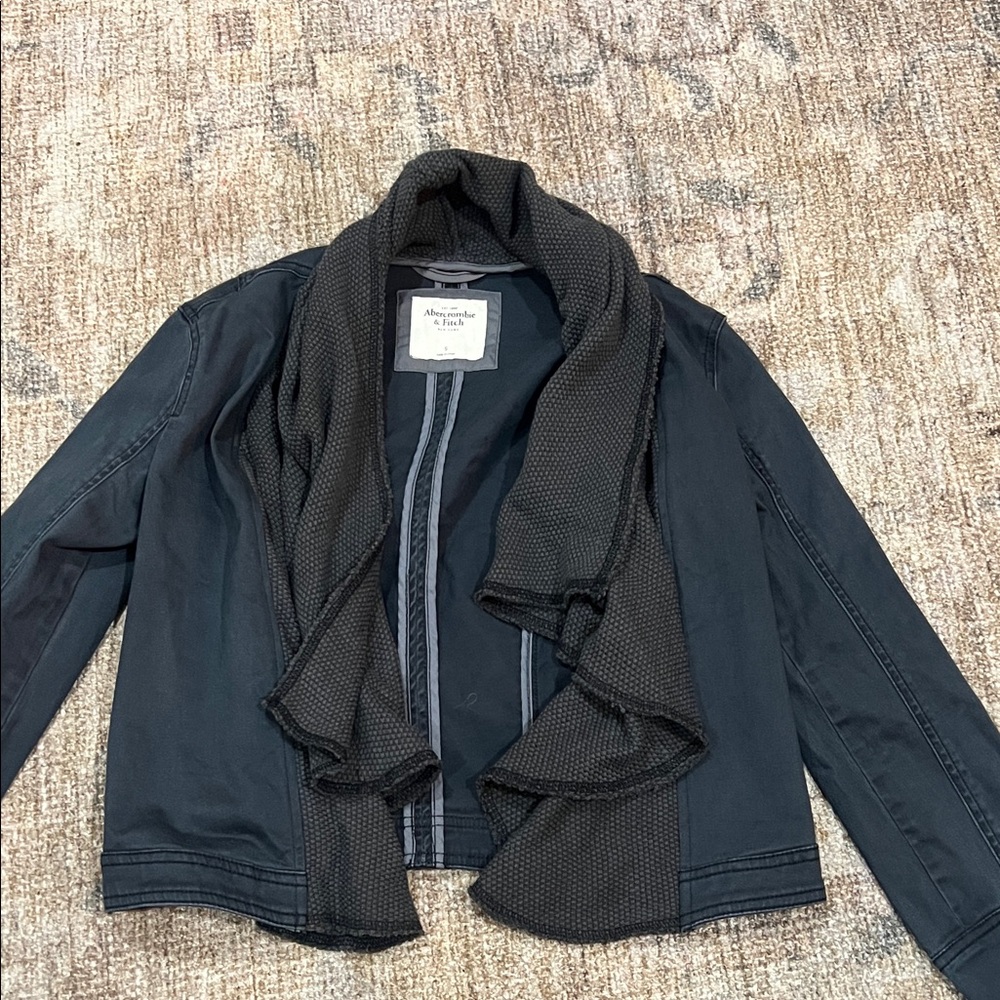 Abercrombie & Fitch Black Blazer with Scarf Accent